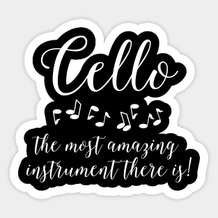 Amazing Cello White Text Sticker